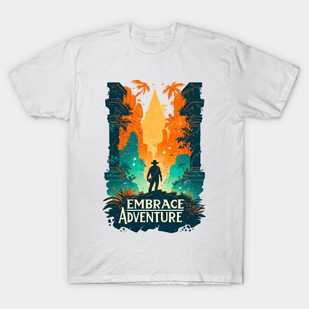 Embrace Adventure - Jungle Ruins - Indy T-Shirt by Fenay-Designs